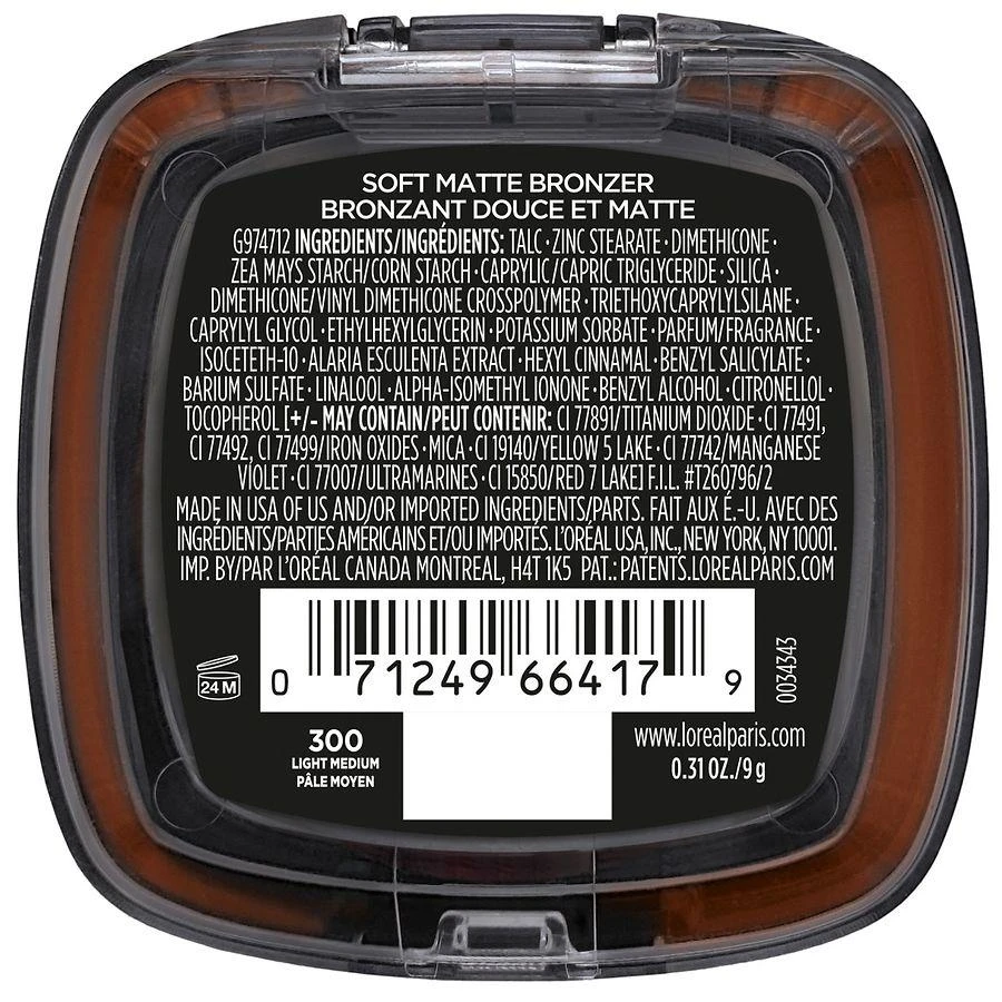 商品L'Oreal Paris|Up to 24H Fresh Wear Soft Matte Bronzer,价格¥132,第4张图片详细描述