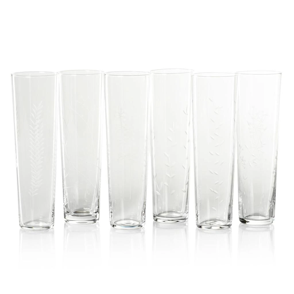 商品Zodax|Assorted Botanical Etched Flutes, Set of 6,价格¥744,第1张图片