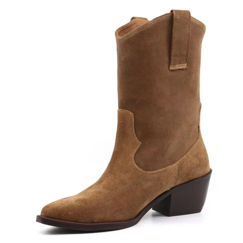 商品Ateliers|Women's Dolly Boots In Tan Suede,价格¥891,第4张图片详细描述