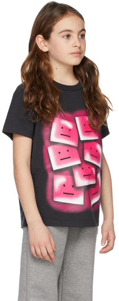 商品Acne Studios|Kids Black & Pink Face Print T-Shirt,价格¥554,第3张图片详细描述