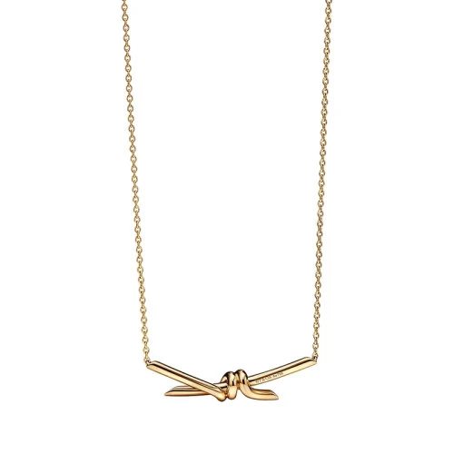 商品Tiffany & Co.|  Tiffany & Co./蒂芙尼 22春夏新款 Knot系列 18K金 黄金色 绳结吊坠项链69544800,价格¥22341,第1张图片