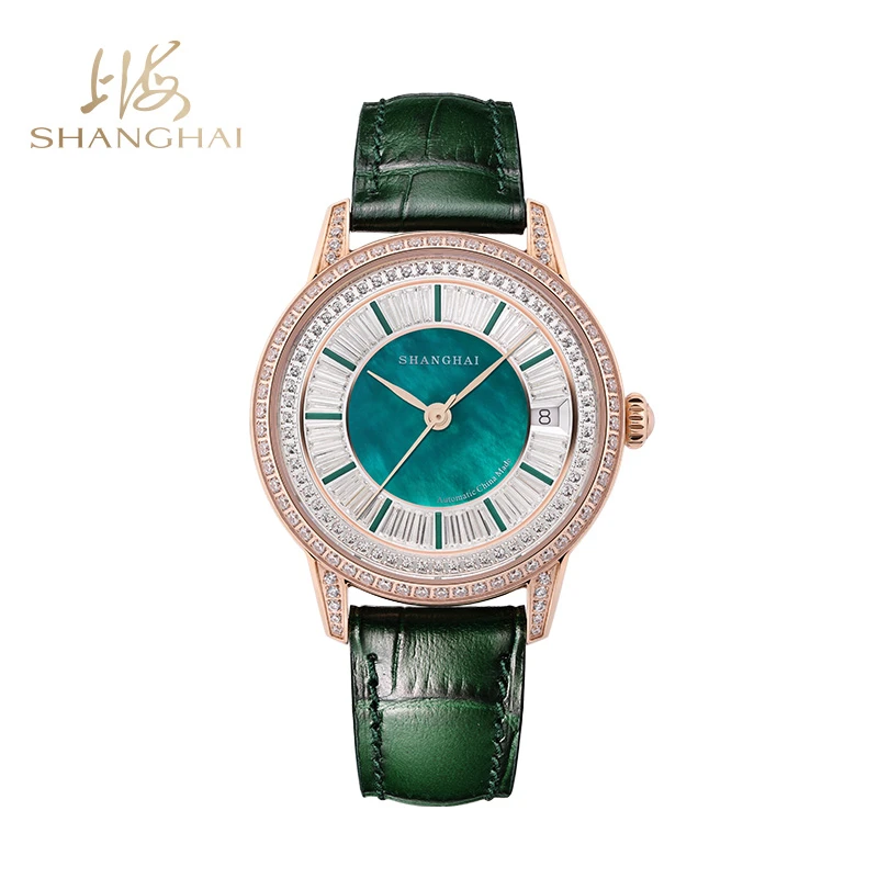 商品[国内直发] SHANGHAI WATCH|大都会系列·水晶 女士自动机械腕表,价格¥2853,第1张图片