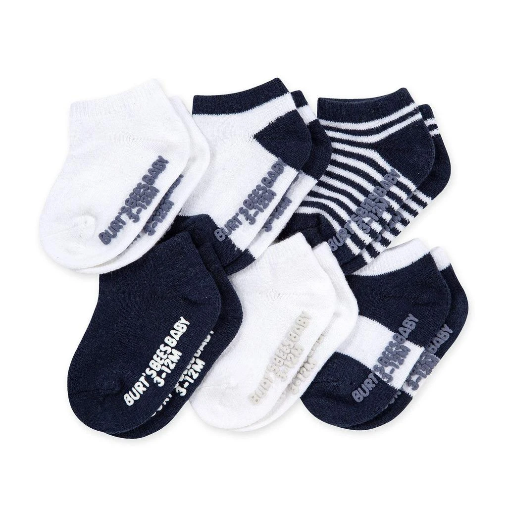 商品Burt's Bees|Unisex Baby, 6-pack Ankle Socks With Non-slip Grips, Made With Organic Cotton,价格¥97,第1张图片