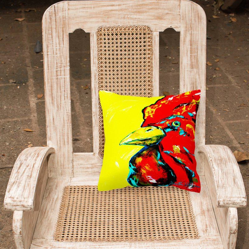商品Caroline's Treasures|14 in x 14 in Outdoor Throw PillowRooster Big Head Fabric Decorative Pillow 15 X 15 IN,价格¥269,第2张图片详细描述