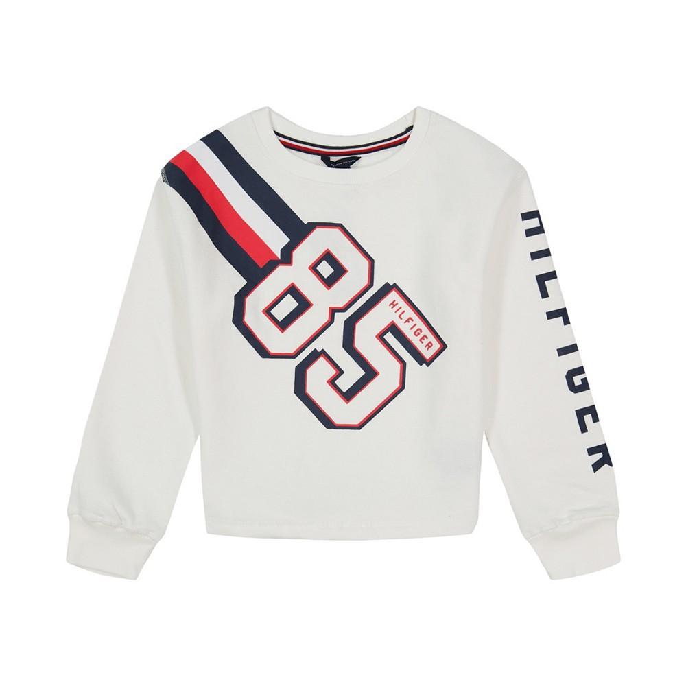 商品Tommy Hilfiger|Toddler Girls Long Sleeves Classic Logo Fleece Crew-Neck Pullover Sweatshirt,价格¥211,第1张图片