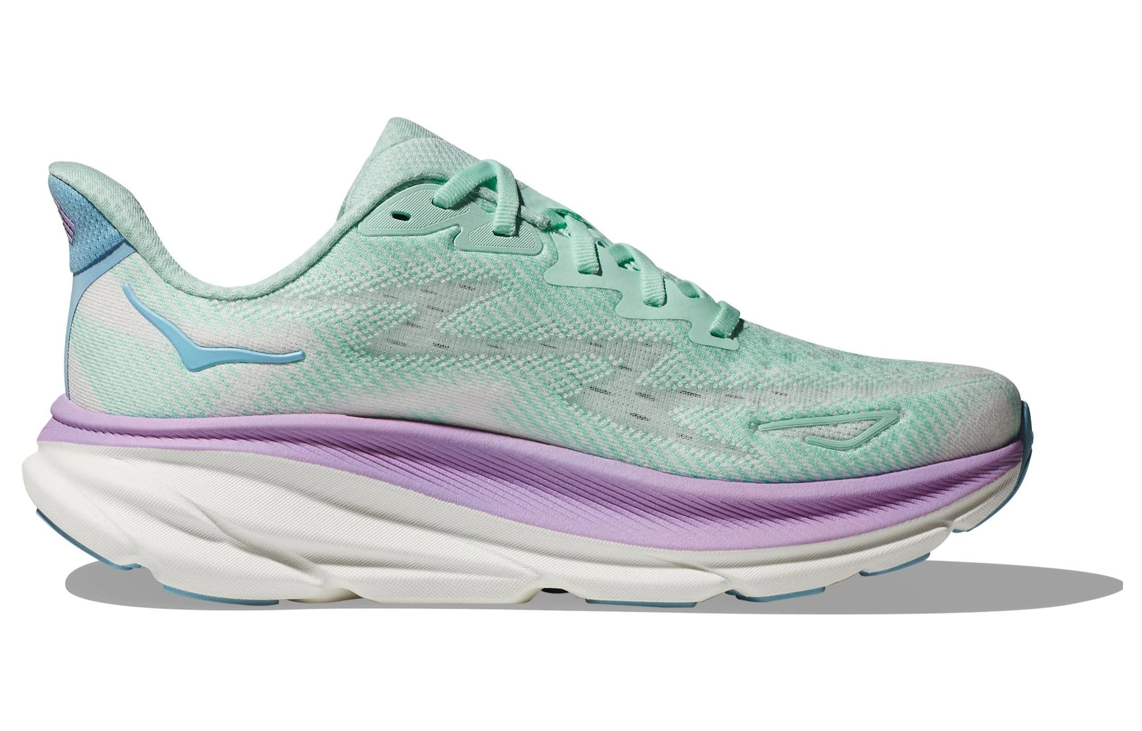 商品[国内直发] Hoka One One|Clifton 9 Wide 回弹缓震宽版 织物防滑耐磨 低帮跑步鞋 女款 蓝紫色 宽楦版,价格¥1852,第3张图片详细描述