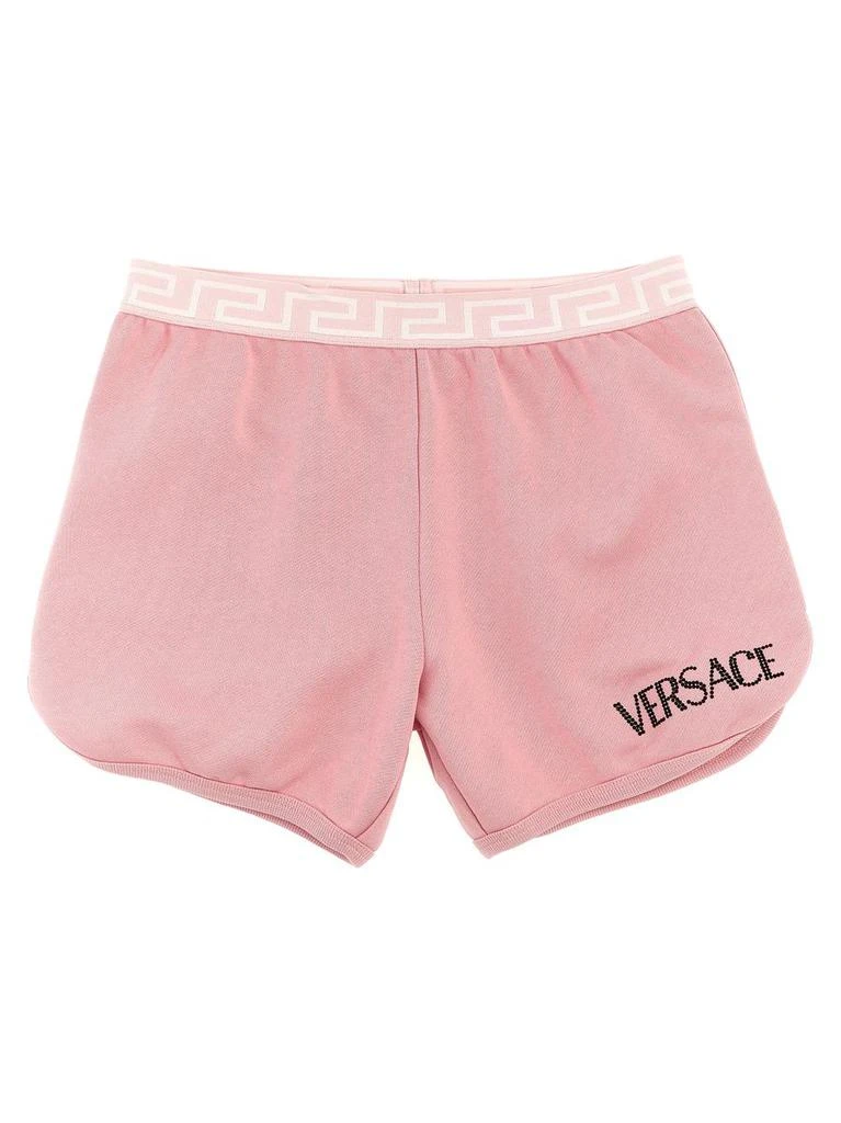 商品Versace|Versace Kids Rhinestone Logo Shorts,价格¥1125,第1张图片