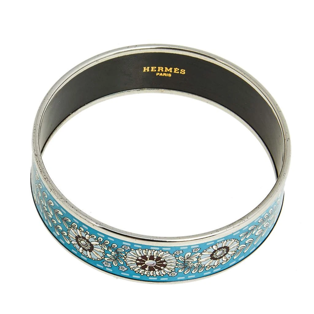 商品[二手商品] Hermes|Hermès Print Enamel Palladium Plated Wide Bangle Bracelet,价格¥2603,第5张图片详细描述