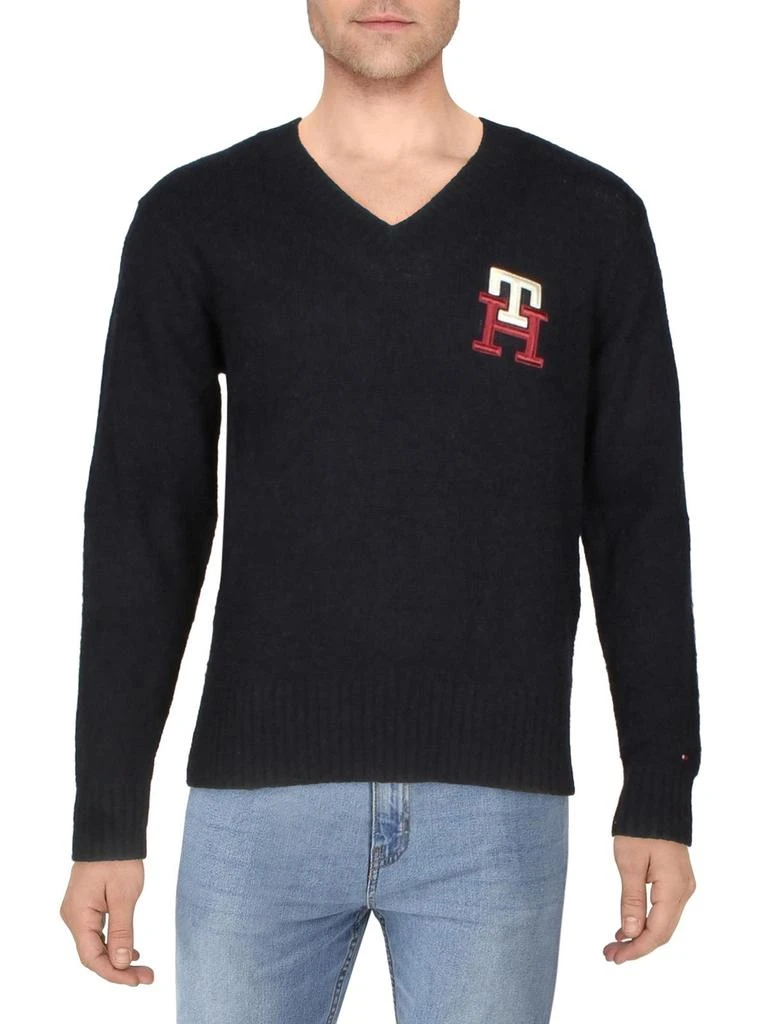 商品Tommy Hilfiger|Mens Logo V Neck V-Neck Sweater,价格¥295,第1张图片