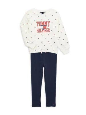 商品Tommy Hilfiger|Little Girl’s 2-PIece Floral Logo Sweatshirt & Leggings Set,价格¥222,第1张图片
