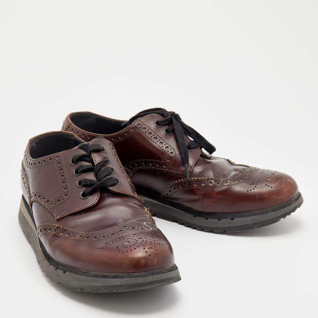 Prada Sport Brown Leather Brogue-Derby Size 41商品第4张图片规格展示