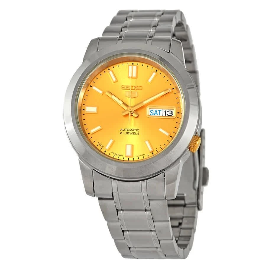 商品Seiko|Seiko Series 5 Automatic Gold Dial Mens Watch SNKK13J1,价格¥767,第1张图片
