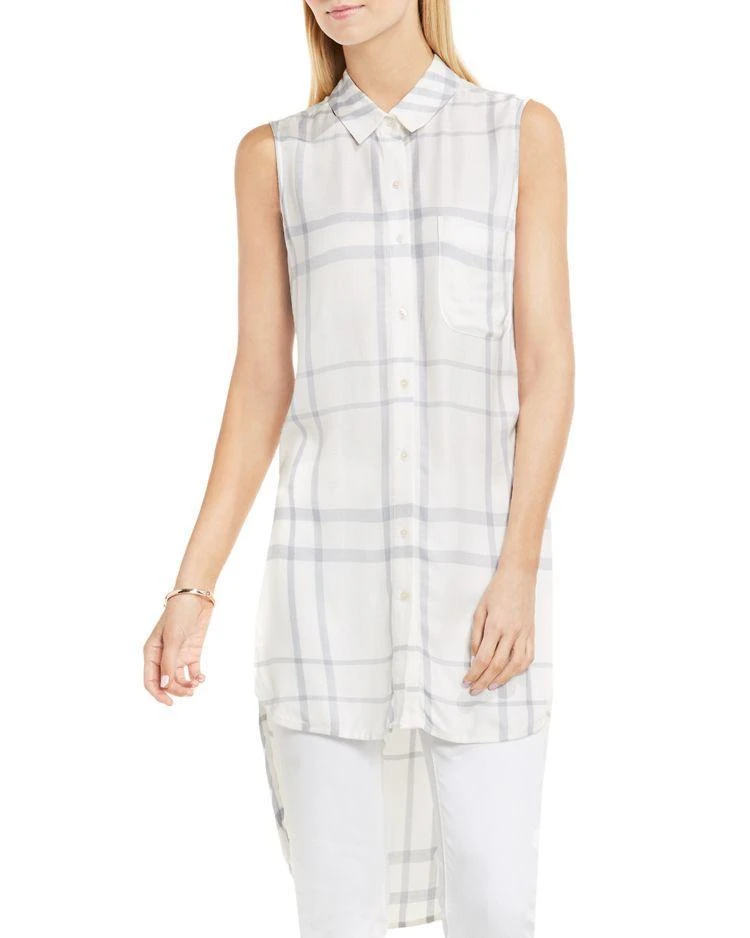 商品Vince Camuto|Plaid Button Down Tunic,价格¥218,第1张图片