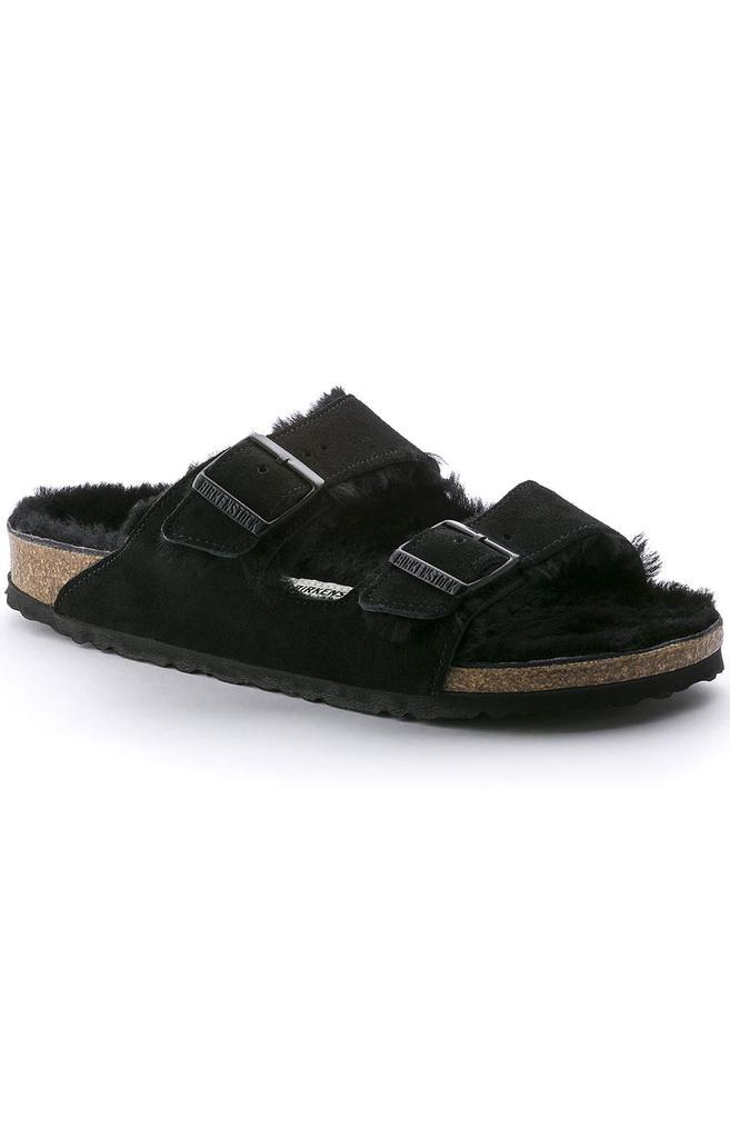 商品Birkenstock|(75266) Arizona Shearling Sandals - Black,价格¥589,第1张图片