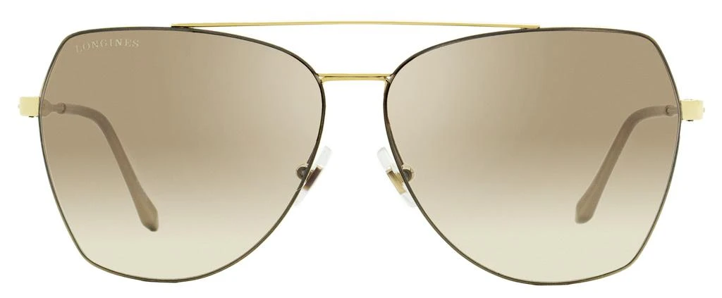 商品Longines|Longines Women's Navigator Sunglasses LG0020H 32G Gold/Biege 60mm,价格¥878,第2张图片详细描述