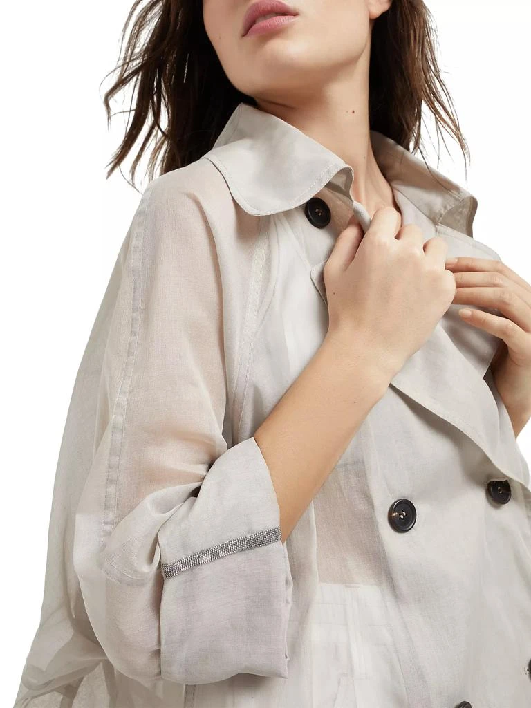 商品Brunello Cucinelli|Cotton Organza Duster Coat,价格¥52407,第4张图片详细描述