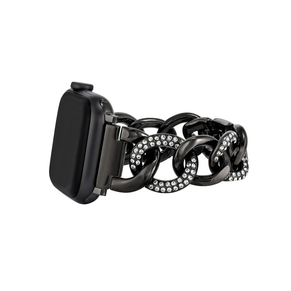 商品Anne Klein|Women's Gunmetal Grey Alloy Chain with Crystals Bracelet Compatible with 38/40/41mm Apple Watch,价格¥451,第2张图片详细描述