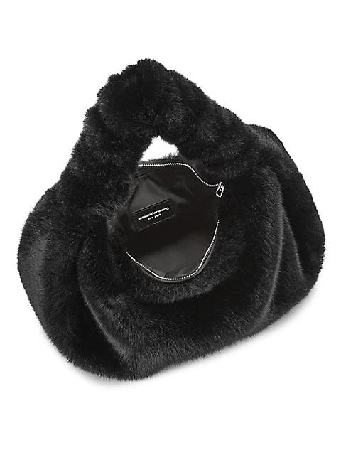Small Scrunchie Faux Fur Top Handle Bag商品第3张图片规格展示