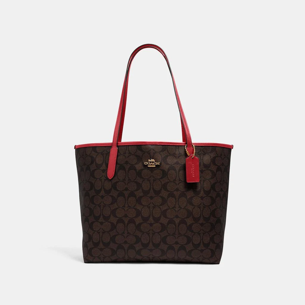商品Coach|蔻驰托特女款单肩包 托特包 老花 多色可选,价格¥1201,第1张图片详细描述