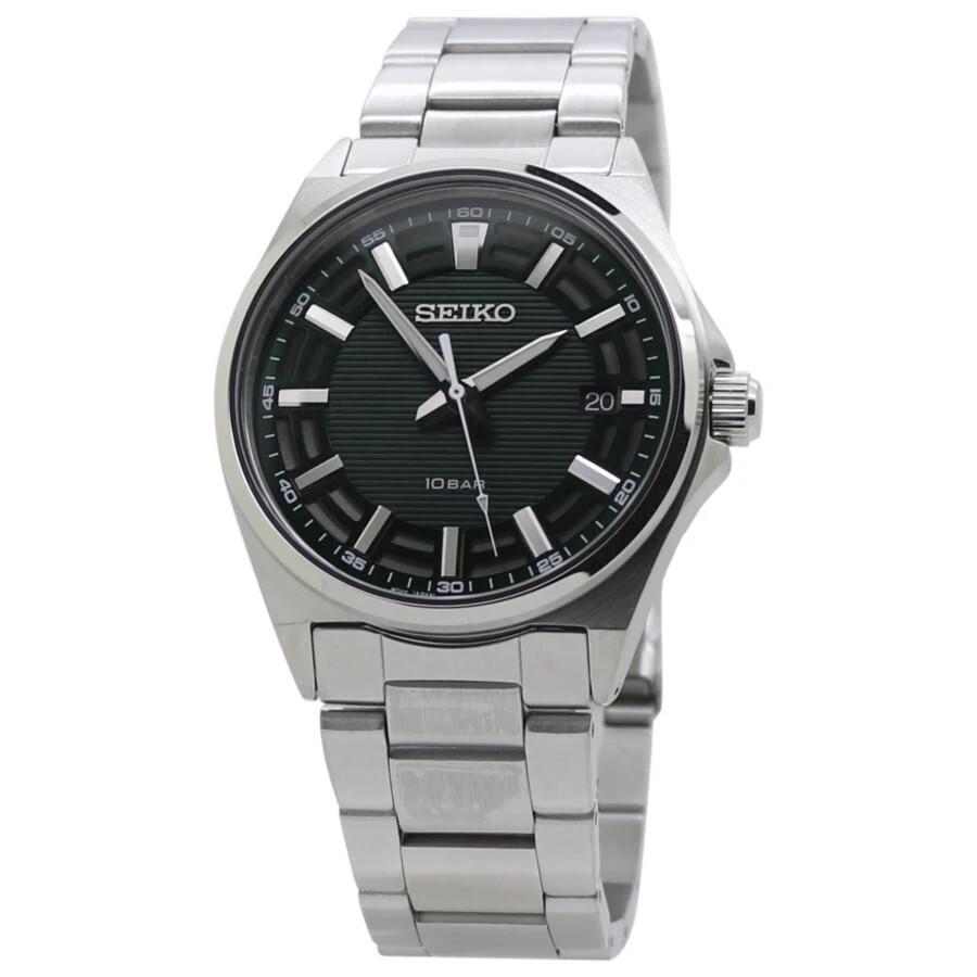 商品Seiko|Quartz Green Dial Stainless Steel Men's Watch SUR503P1,价格¥943,第1张图片