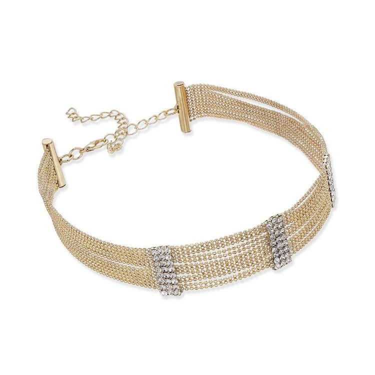 商品Thalia Sodi|Gold-Tone Crystal & Ball Chain Choker Necklace, Created for Macy's,价格¥56,第1张图片