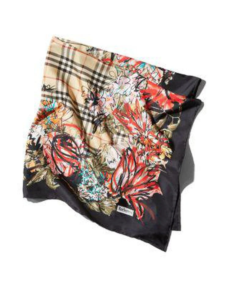商品Burberry|Floral Scribble Silk Scarf,价格¥1881,第3张图片详细描述