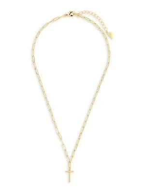 商品Sterling Forever|14K Goldplated Initial Pendant Necklace,价格¥205,第2张图片详细描述