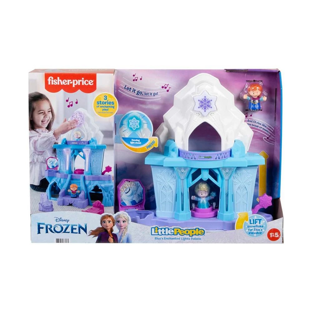 商品Fisher Price|Disney Frozen Toy, Fisher-Price Little People Playset with Anna & Elsa Figures, Elsa’s Enchanted Lights Palace,价格¥237,第4张图片详细描述