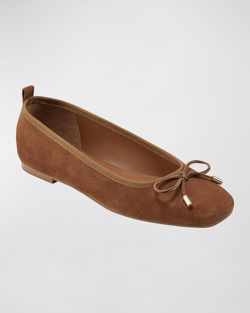 商品Marc Fisher|Ubet Leather Bow Ballerina Flats,价格¥900,第2张图片详细描述