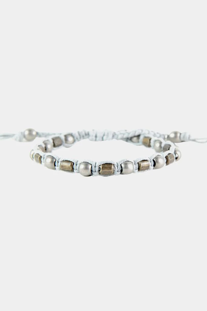 商品Mr. Ettika|Adjustable Nylon Bracelet with Metal Round and Rectangular Beads,价格¥379,第1张图片