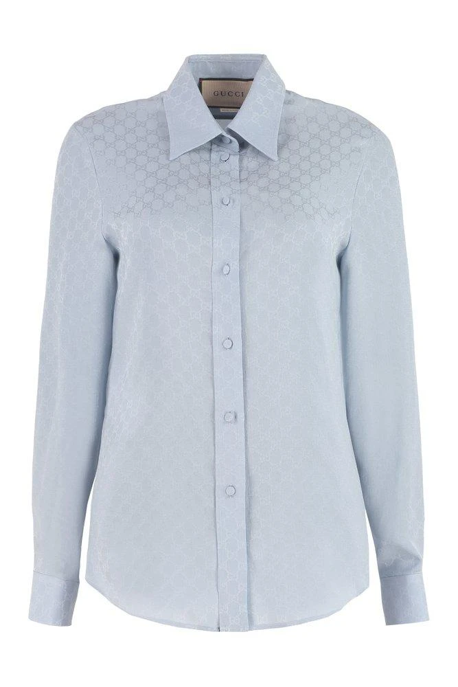 商品Gucci|Gucci Monogram Jacquard Long-Sleeved Shirt,价格¥6648,第1张图片