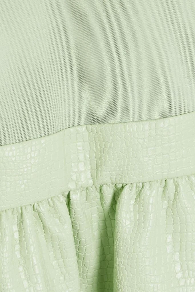 商品Alice + Olivia|Chara mesh-paneled faux croc-effect leather mini dress,价格¥1402,第4张图片详细描述