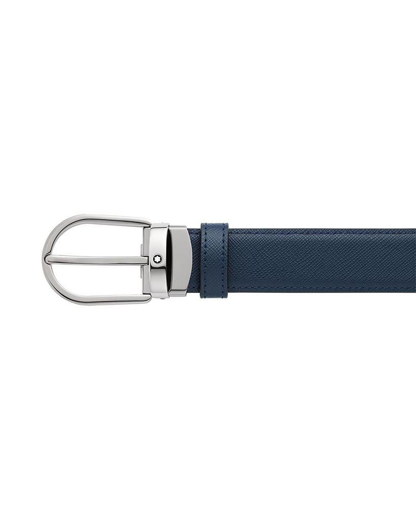 Men's Horseshoe Reversible Saffiano Leather Belt商品第2张图片规格展示