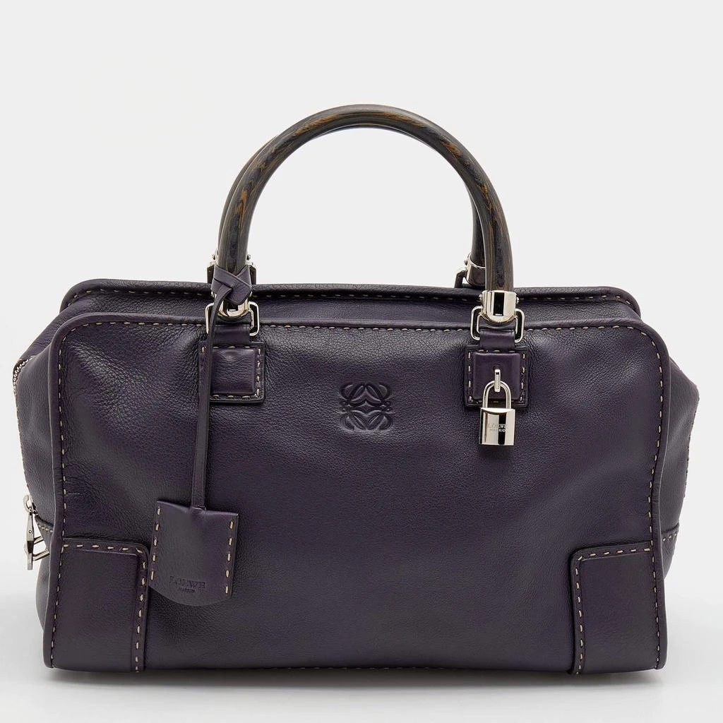 商品[二手商品] Loewe|Loewe Purple Leather Wood Handle Amazona 36 Bag,价格¥2975,第1张图片