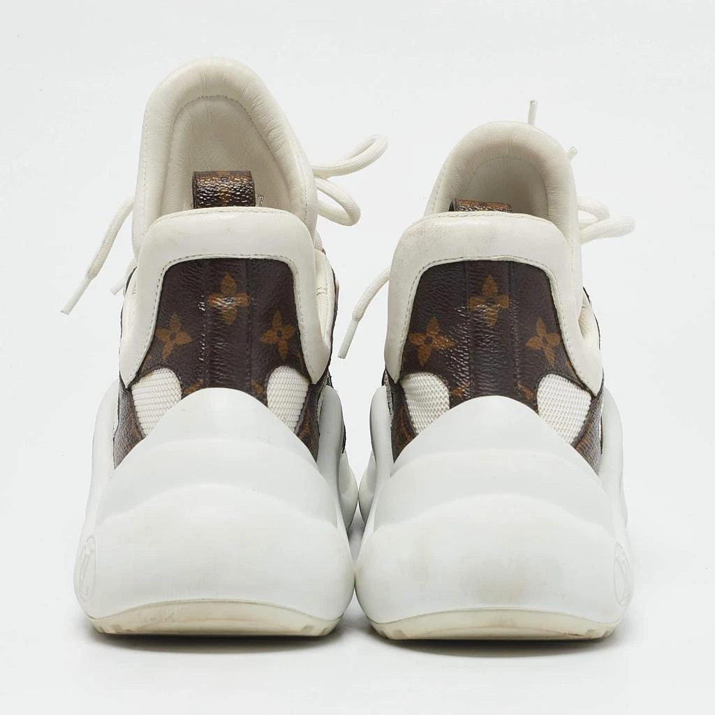 商品[二手商品] Louis Vuitton|Louis Vuitton White Mesh, Leather and Monogram Canvas Archlight Sneakers Size 37,价格¥4764,第5张图片详细描述