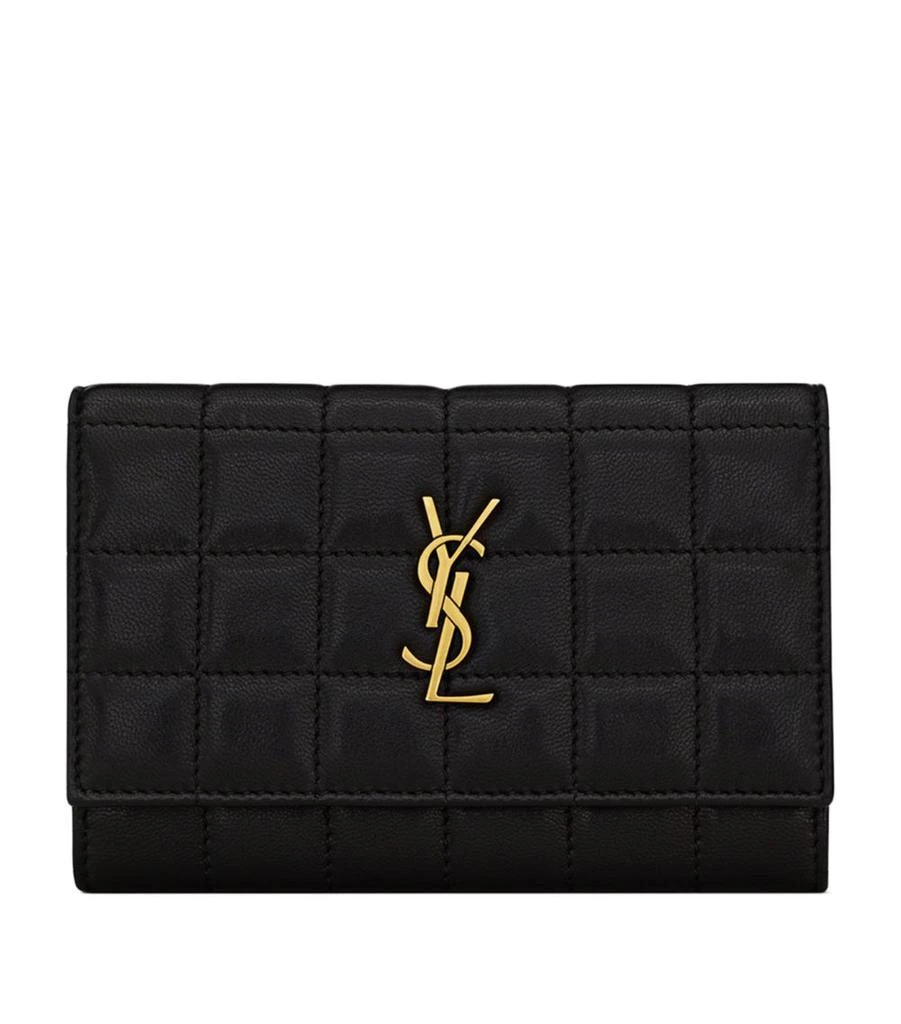 商品Yves Saint Laurent|Leather Quilted Monogram Wallet,价格¥4501,第1张图片