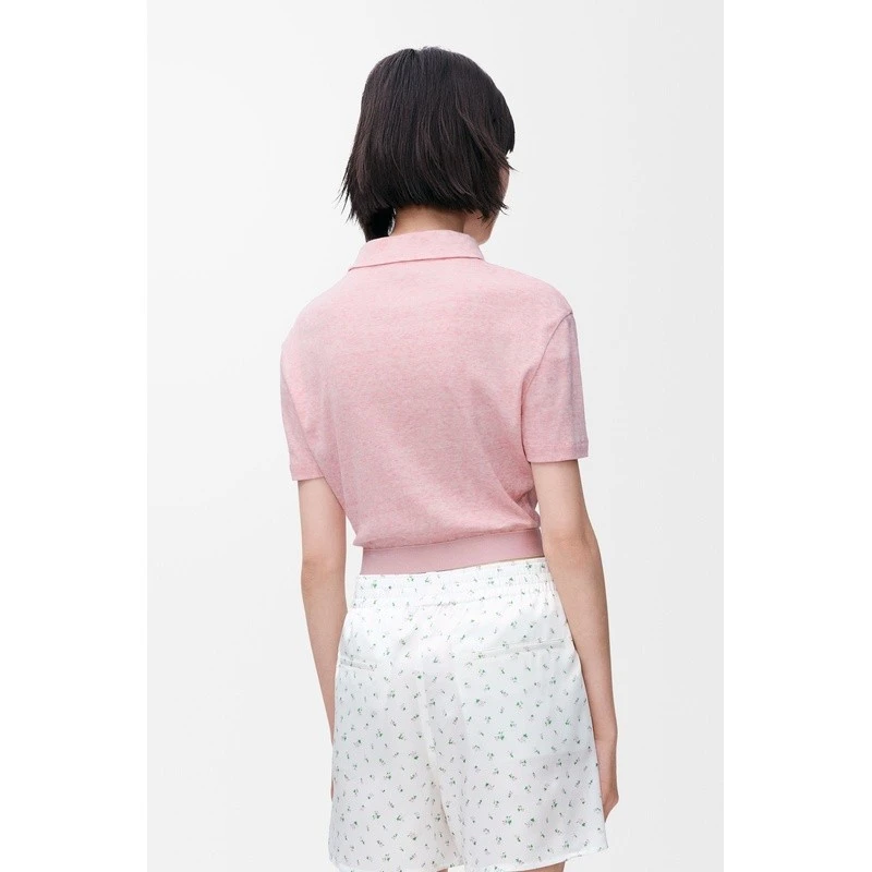 商品Loewe|【预售3-5天】LOEWE/罗意威 女士粉色棉/羊毛Polo衫,价格¥5856,第6张图片详细描述