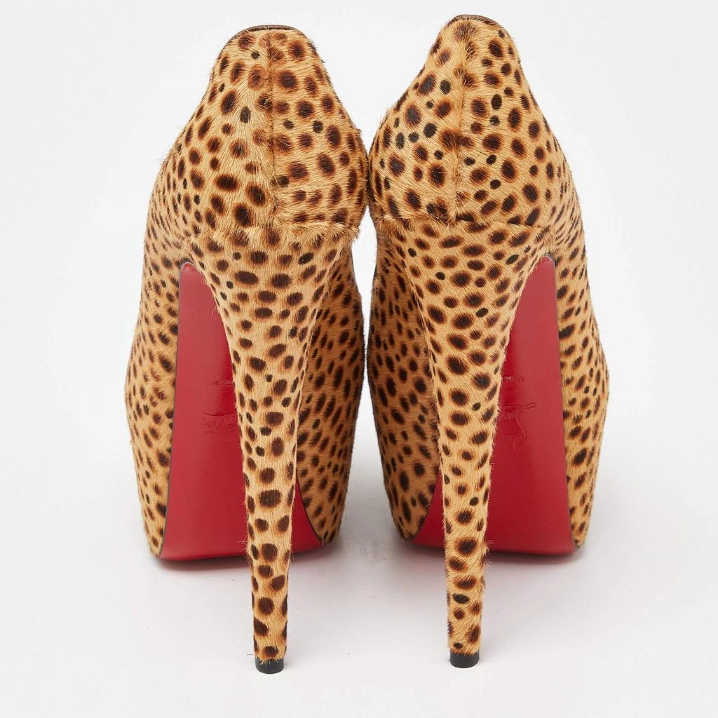 商品[二手商品] Christian Louboutin|Christian Louboutin Beige/Black Leopard Print Calfhair Daffodile Platform Pumps Size 39,价格¥2633,第5张图片详细描述