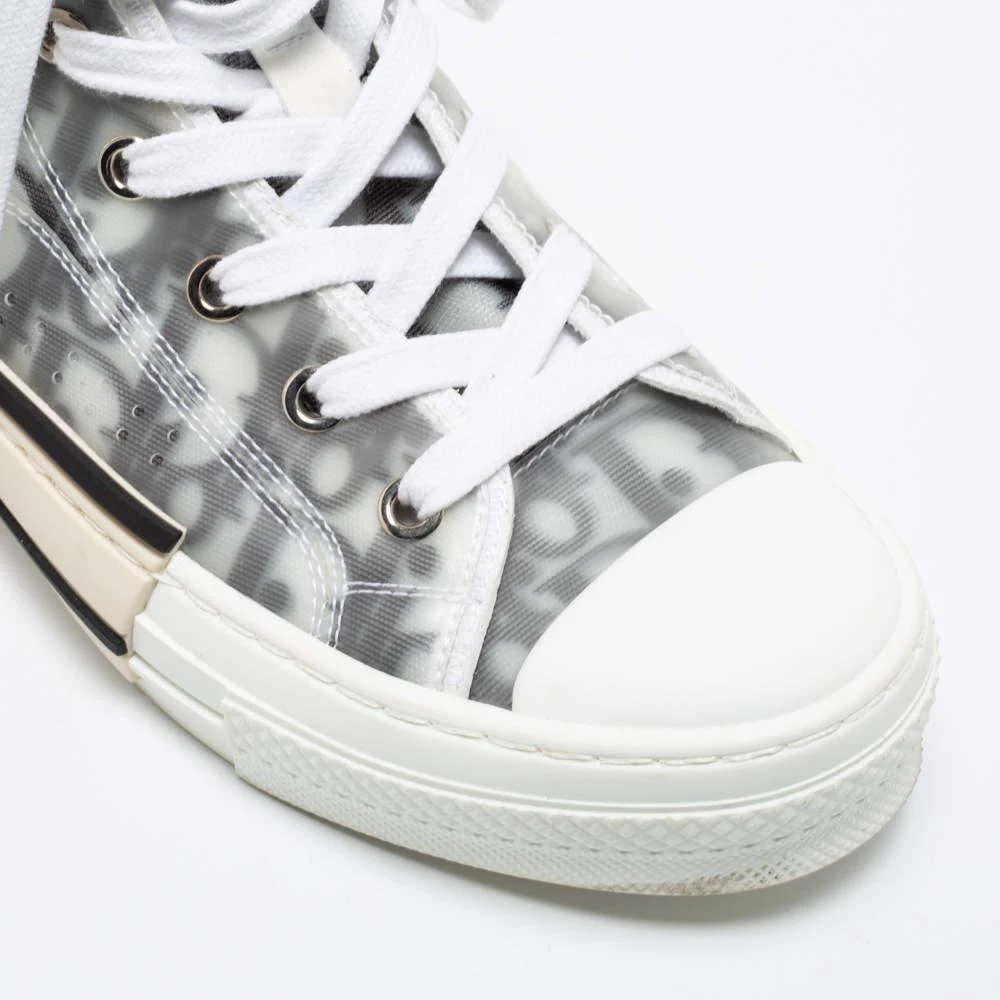 Dior White/Grey Mesh, PVC, Rubber and Oblique Canvas B23 High-Top Sneakers Size 37.5 商品