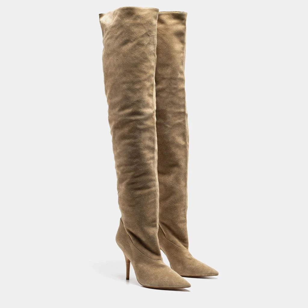 商品[二手商品] YEEZY|Yeezy Season 5 Beige Suede Over The Knee Length Pointed Toe Boots Size 39,价格¥3426,第4张图片详细描述