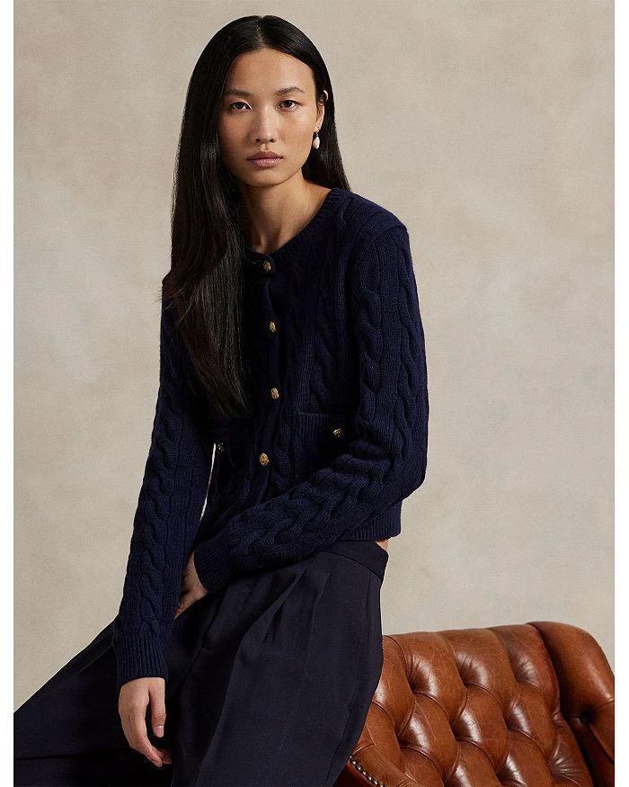 商品Ralph Lauren|Cable Wool Cashmere Cardigan,价格¥2184,第5张图片详细��描述
