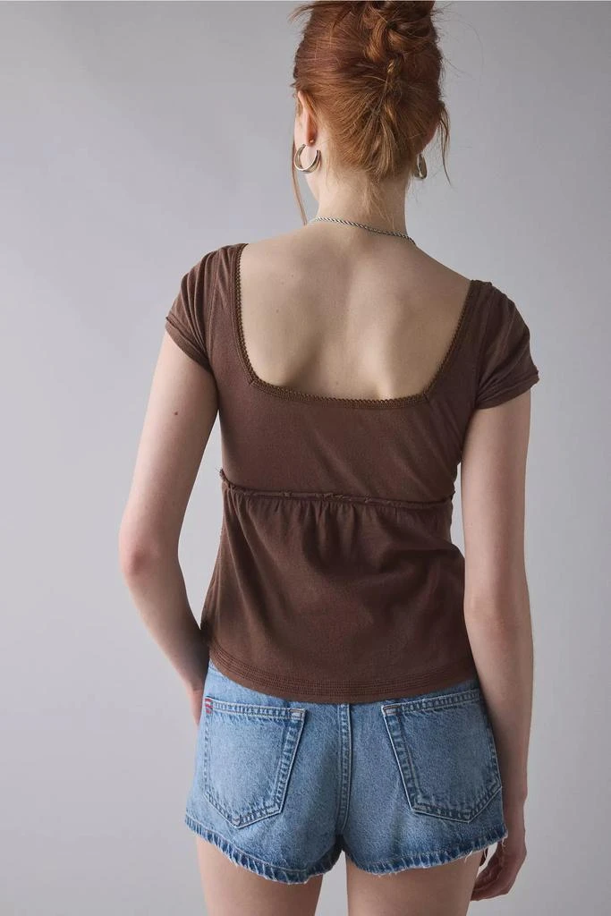 商品BDG|BDG Brittney Square Neck Henley Babydoll Tee,价格¥272,第2张图片详细描述
