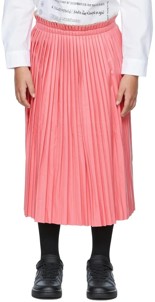 商品MAISON MARGIELA|Kids Pink Faux-Leather Pleated Skirt,价格¥583,第2张图片详细描述