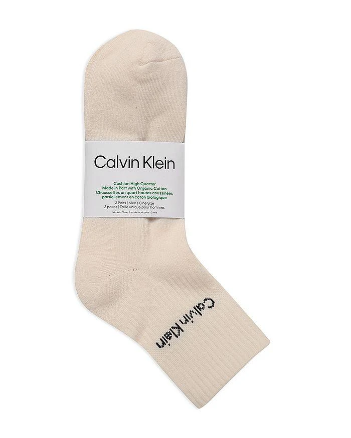 商品Calvin Klein|Cotton Blend High Quarter Socks, Pack of 3,价格¥150,第2张图片详细描述