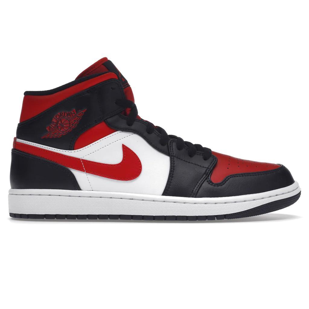 商品Jordan|Air Jordan 1 Mid White Black Red (2022),价格¥1629,第1张图片