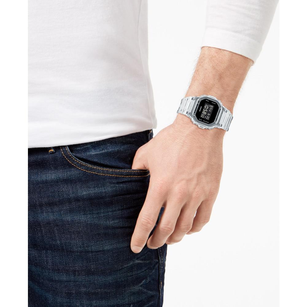 Men's Digital Square Clear Resin Strap Watch 42.8mm商品第2张图片规格展示