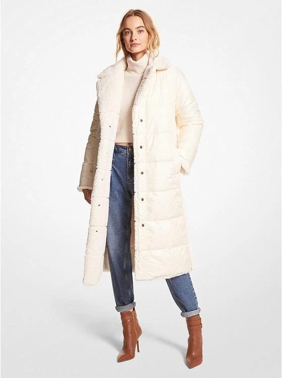 商品Michael Kors|Quilted Ciré and Faux Shearling Reversible Puffer Coat,价格¥2360,第1张图片