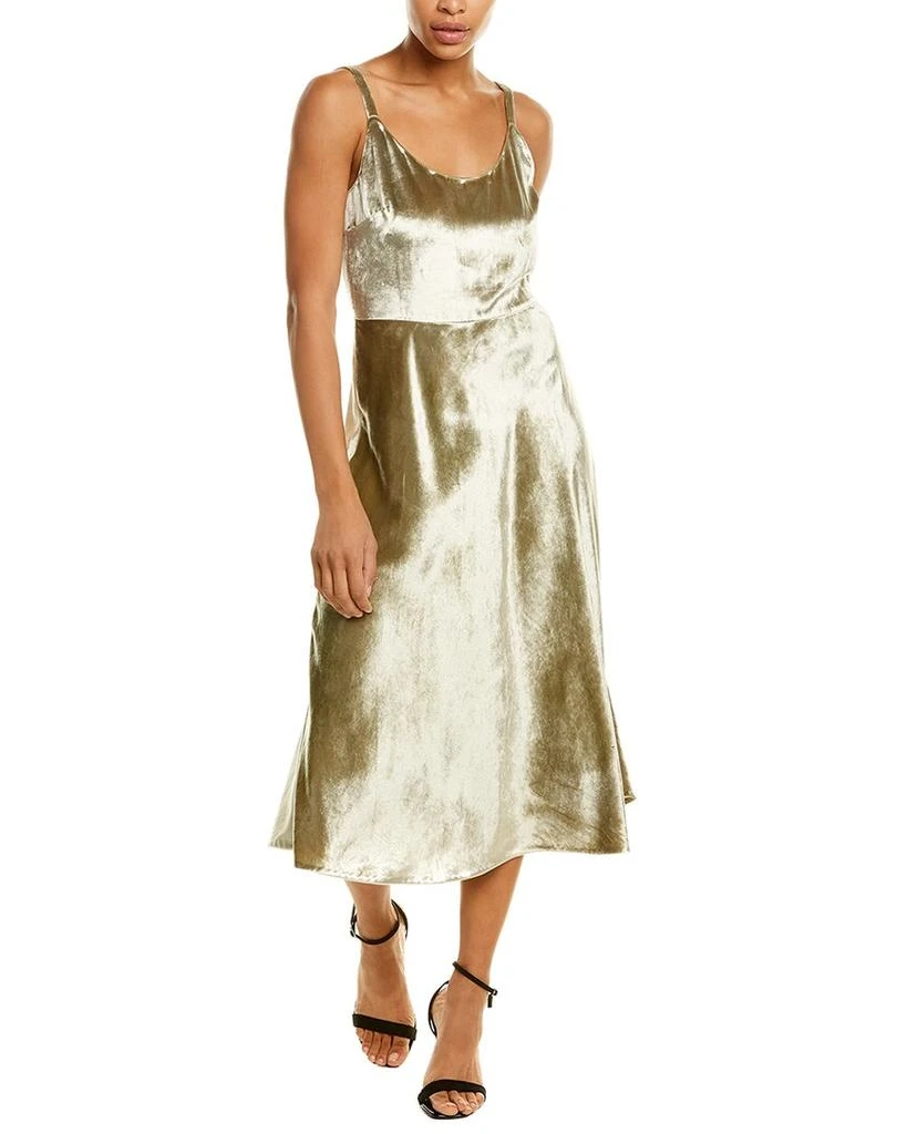 商品Vince|Vince Scoop Neck Velvet Slip Dress,价格¥866,第1张图片