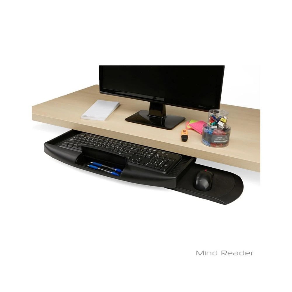 商品Mind Reader|Under Desk Keyboard Holder with Closable Writing Utensil Compartment,价格¥521,第1张图片