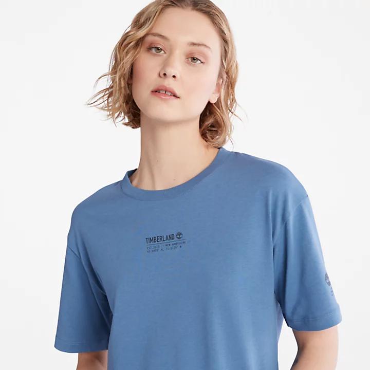 T-Shirt with Tencel™ x Refibra™ Technology for Women in Blue商品第5张图片规格展示